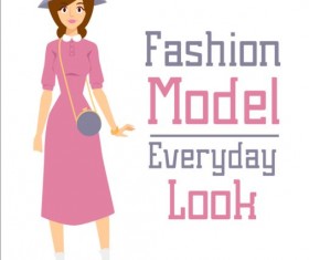 Fashion model vector material 04