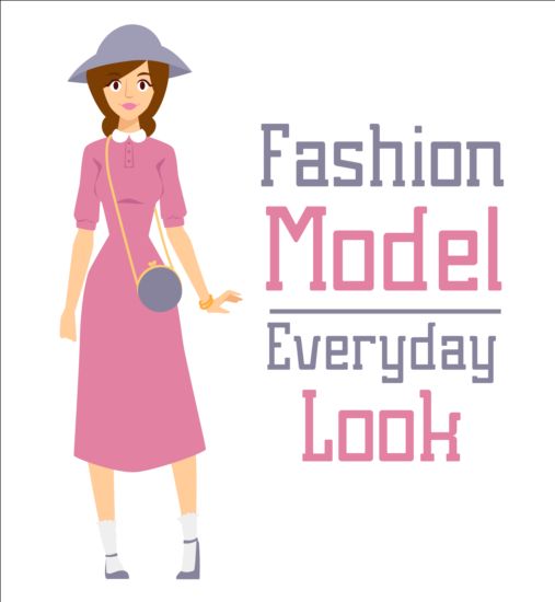 Fashion model vector material 04
