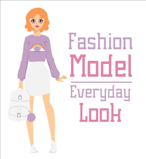 Fashion model vector material 05