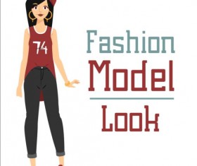 Fashion model vector material 06