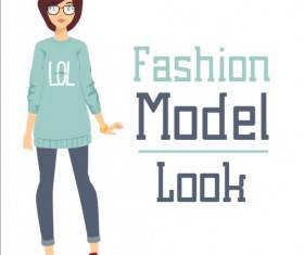 Fashion model vector material 07