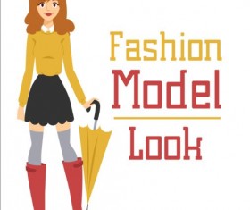Fashion model vector material 08