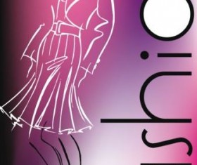 Fashion woman background hand drawn vector 06