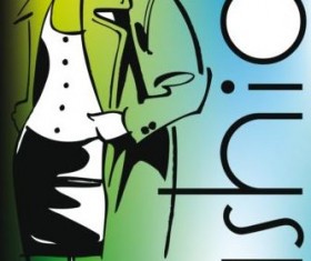 Fashion woman background hand drawn vector 07