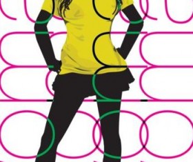 Fashion woman background hand drawn vector 08