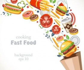 Fast food background vector