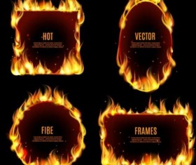 Flame fire frame vector 01
