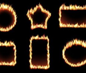 Flame fire frame vector 02
