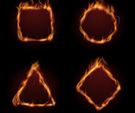 Flame fire frame vector 03