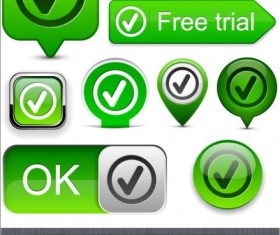 Fresh green button web vector 01