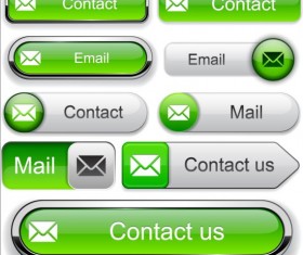 Fresh green button web vector 02