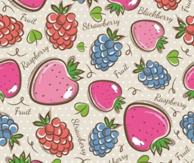 Fruits hand drawn vector seamless pattern 01
