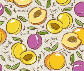 Fruits hand drawn vector seamless pattern 05
