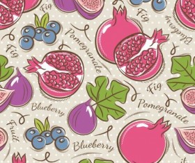 Fruits hand drawn vector seamless pattern 06