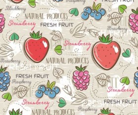 Fruits hand drawn vector seamless pattern 12