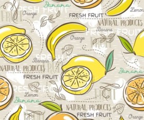 Fruits hand drawn vector seamless pattern 14