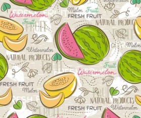Fruits hand drawn vector seamless pattern 15