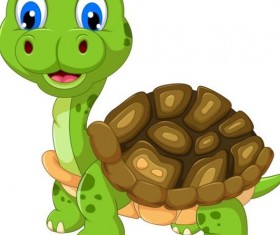 Funny cartoon turtles vectors 01