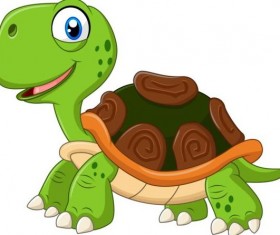 Funny cartoon turtles vectors 02