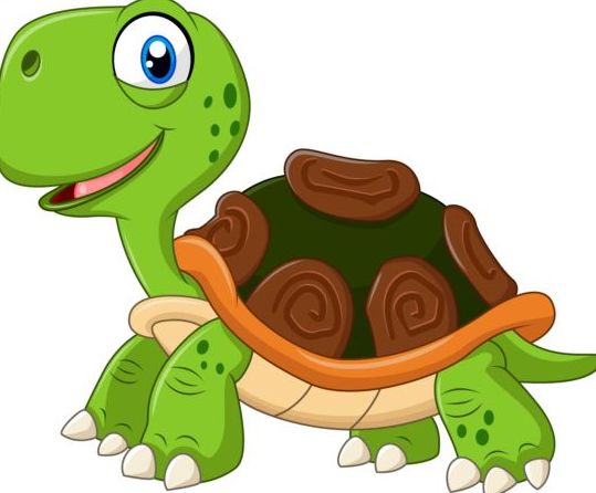 Funny cartoon turtles vectors 02