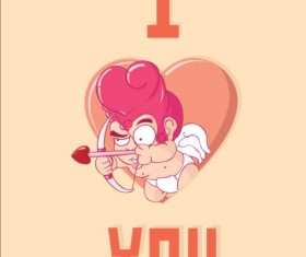 Funny cupid cartoon vector material 01