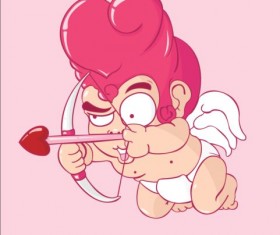 Funny cupid cartoon vector material 02