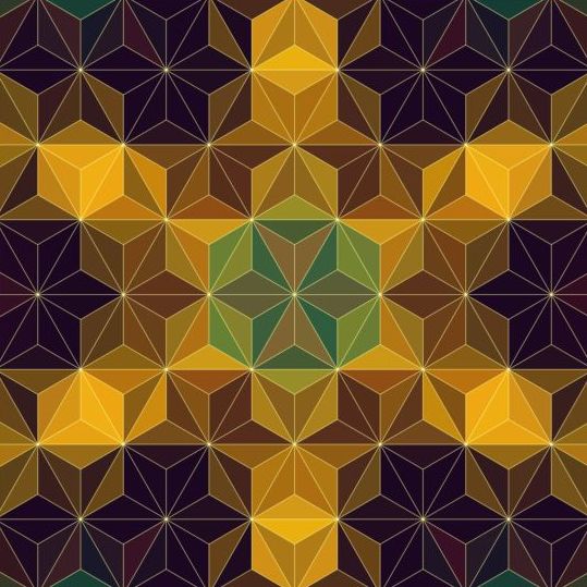 Geometric shape with mandala pattern vector 09