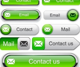 Glossy green applications buttons vector 01