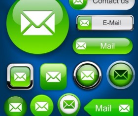 Glossy green applications buttons vector 02