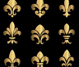 Gold fleurs ornaments vector
