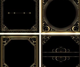 Gold scroll frames vector material