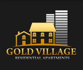 Gold village logo vector