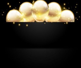 Golden balloon with black birthday background 02