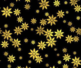 Golden flower seamless pattern vector
