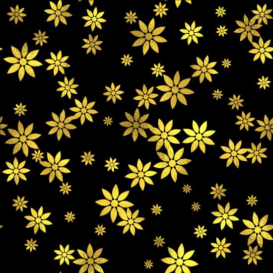 Download Golden flower seamless pattern vector free download