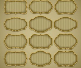 Golden frame labels vector