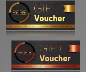 Golden gift voucher luxury vector 02