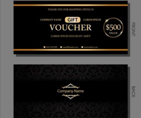 Golden gift voucher luxury vector 03