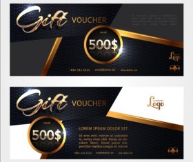 Golden gift voucher luxury vector 04