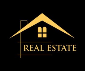 Golden real estate logo vector