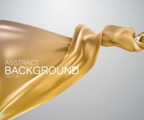 Golden silk fabric background vector