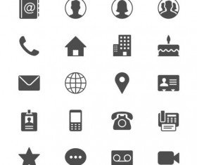 Gray media icons set