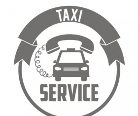 Gray taxi labels set vector 01