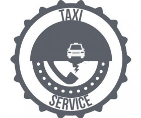 Gray taxi labels set vector 02