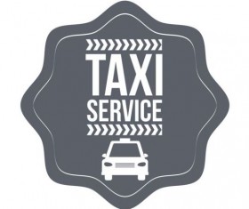 Gray taxi labels set vector 03