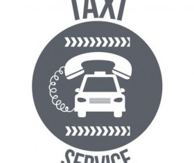 Gray taxi labels set vector 05