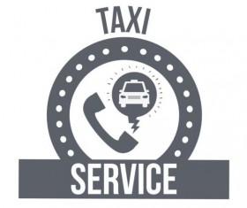 Gray taxi labels set vector 06
