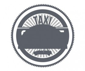Gray taxi labels set vector 09
