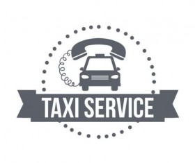 Gray taxi labels set vector 10