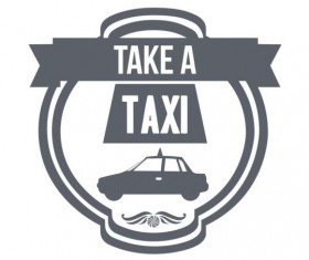 Gray taxi labels set vector 11